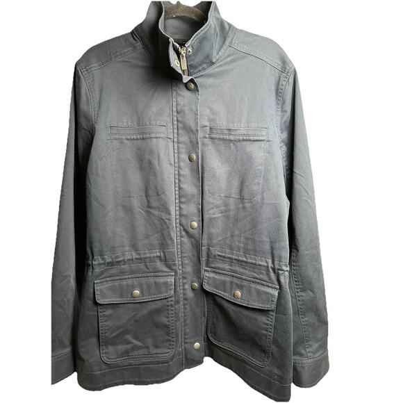 LL Bean Women’s Medium Blue Classic Utility Jacket Full Zip Lined Pockets - Picture 1 of 9
